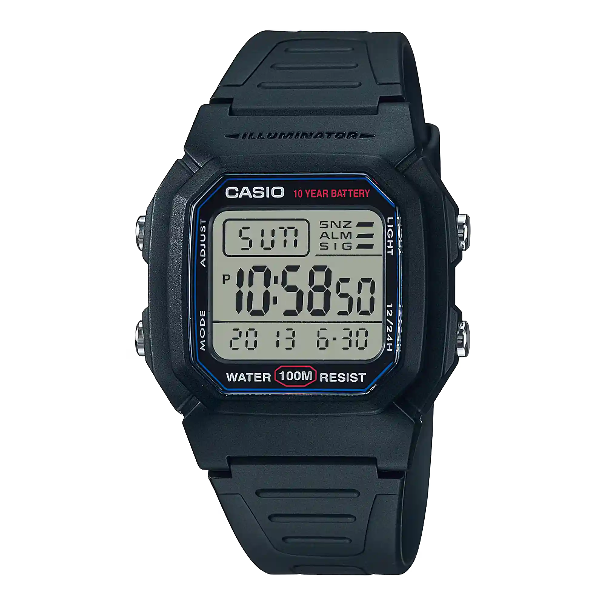 W-800H-1AV-PRICE-IN-PAKISTAN Casio W-800H-1AV price in Pakistan black digital Illuminator watch with 10 year battery and resin band